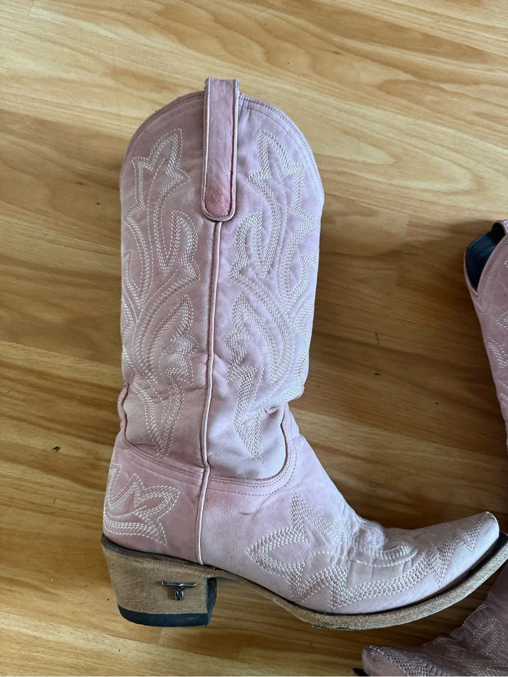 Ladies Lane Saratoga Western Cowboy Cowgirl Boots Snip Square Toe Blush Pink - 9